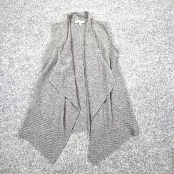 Neiman Marcus Womens 100% Cashmere Waterfall Sweater Vest Gray Size Small - Picture 1 of 10